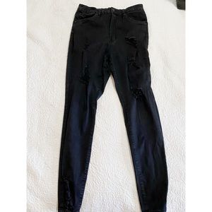 Distressed Black Jeans